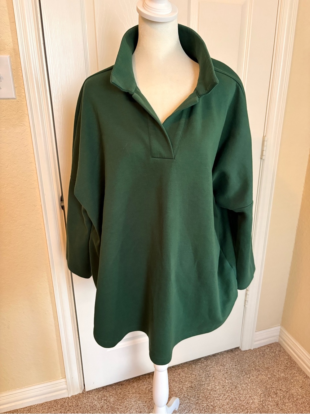 Tuckernuck Pomander Place Forest Green Open Polo Pullover